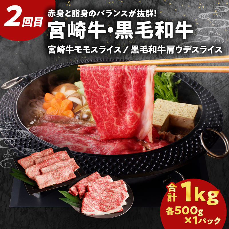 ≪3か月お楽しみ定期便≫宮崎県産牛＆豚の満腹セット(総重量3.5kg) _T030-062【肉 牛 牛肉 豚肉 おかず 国産 人気 ギフト 食品 すき焼き しゃぶしゃぶ 焼肉 BBQ 送料無料 プレゼ