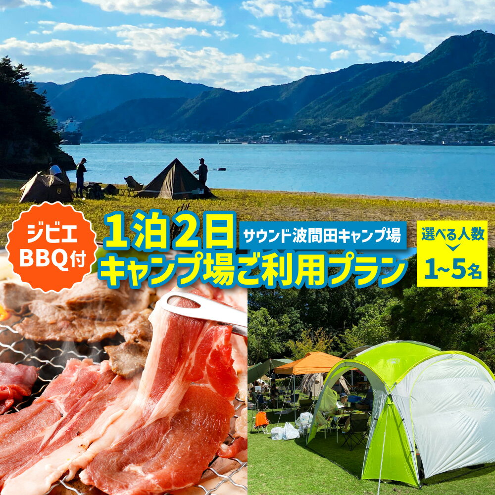 【ふるさと納税】ジビエBBQ付 1泊2日 キャンプ場 ご利用 プラン 引換券 〈選べる 人数〉1人 / 3人 / 5人様用 キャンプ アウトドア BBQ レジャー 宿泊券 旅行券 チケット 利用券 送料無料 【えひめの町（超）推し！（上島町）】(465) (466) (467)
