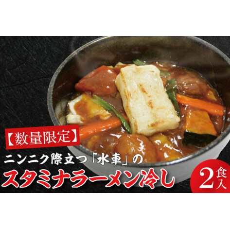 【日時指定必須】ニンニク際立つ「水車」のスタミナラーメン冷し（２食入り）【ラーメン 麺 スタミナ ラーメン ご当地ラーメン ご当地グルメ 茨城県 水戸市】（FF-3）