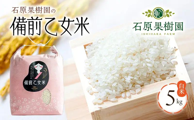 米 令和8年産 石原果樹園の備前乙女米 白米 5kg×1袋 ※11月上旬～順次発送予定 お米 精米 白米 ライス  乳酸菌栽培 岡山県 おにぎり お弁当