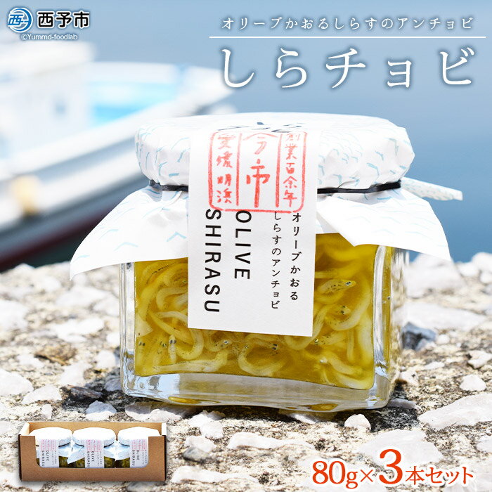 【ふるさと納税】＜今市水産 しらチョビギフト3個(80g×3個)＞※1か月以内に順次出荷します。 しらす シラス オイル漬け アンチョビ しらちょび 簡単レシピ付き パスタ おつまみ 手土産 贈り物 特産品 愛媛県 西予市【常温】