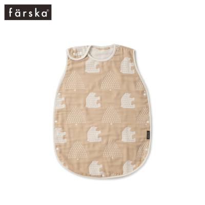 ふるさと納税 みよし市 farska ファルスカ 6重ガーゼ スリーパー キッズ モリノクマ-ティーブラウン