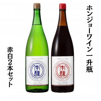 ふるさと納税 甲州市 ホンジョーワイン一升瓶赤白2本セット　B15734