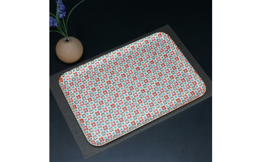 タツクラフト 友禅和紙トレー L 39cm 2枚セット 花入り格子 【Tk328】【ttcf922-yul-12】
