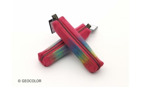 八幡平GEOCOLOR ペンケース（暖色系）【どれが届くかお楽しみ】 ／ 地熱染め 筆記具 筆記用具 大人 小物入れ 筆箱 ふでばこ ポーチ 筆入れ 手絞り 手染め 染物 染め物 お土産 ご当地 人気