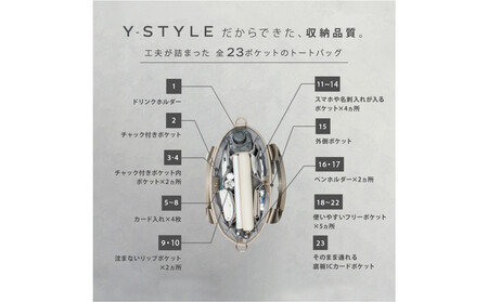 Y-STYLE 魔法の収納トートバッグ Sサイズ【ホワイト】