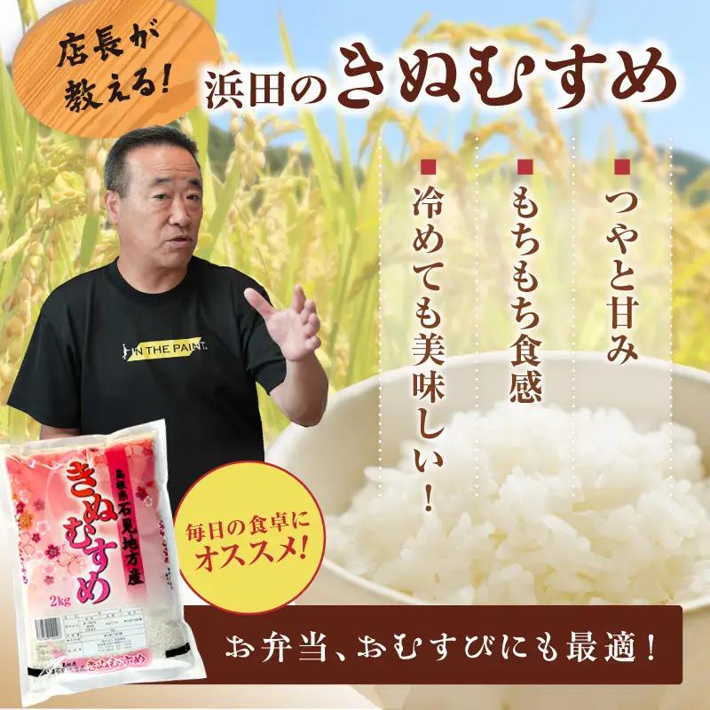 【令和7年産】浜田市金城町産こしひかり（２ｋｇ×１袋）・きぬむすめ（２ｋｇ×１袋） 米 お米 精米 白米 玄米 こしひかり コシヒカリ きぬむすめ ごはん 一等米 食べ比べ セット 【058_1827