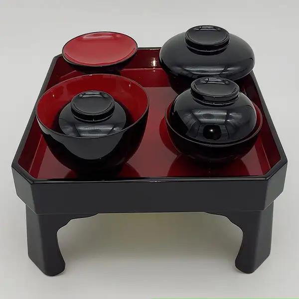 川連漆器 御喰い初めセット 漆器 [F57013]