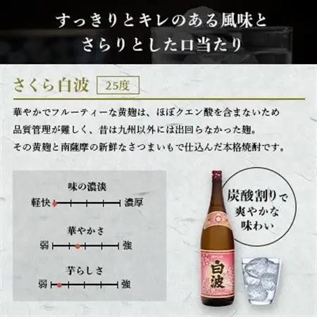 枕崎の定番焼酎【さくら白波】1800ml×2本セット【薩摩焼酎】A6-96_酒・アルコール 芋焼酎 焼酎 _【配送不可地域：離島】【1621063】