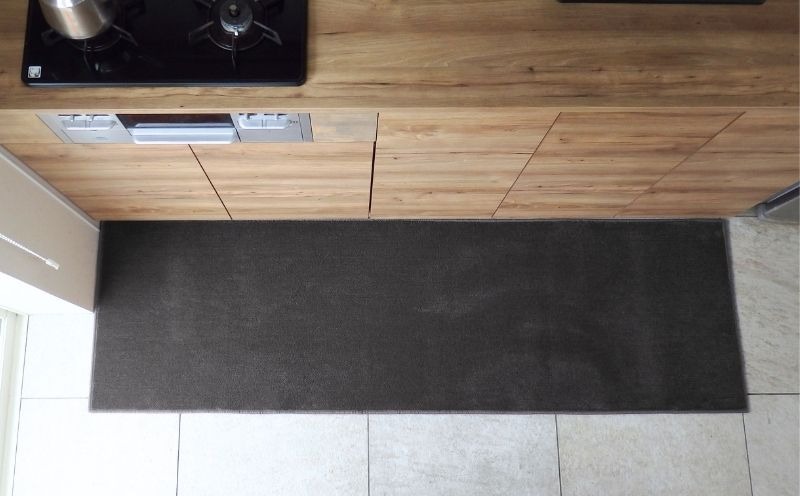 diw0327 北欧風キッチンマット ラグマットタイプ 65×240cm ノーマル型 チャコール 抗菌防臭 SEK 織人しきもの屋工房