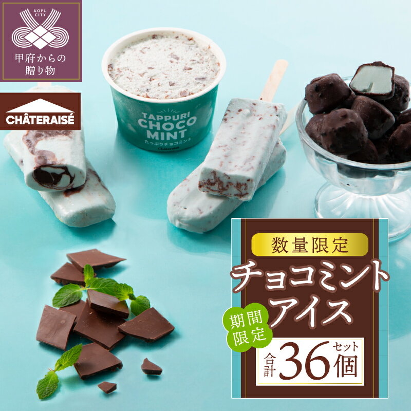 【ふるさと納税】 アイス アイスクリーム シャトレーゼ チョコミント チョコミン党 4種 食べ比べ 36個 セット チョコバッキー 詰合せ デザート スイーツ おやつ 夏 ギフト 贈答 期間限定 数量限定 夏休み お中元 敬老の日 k066-079