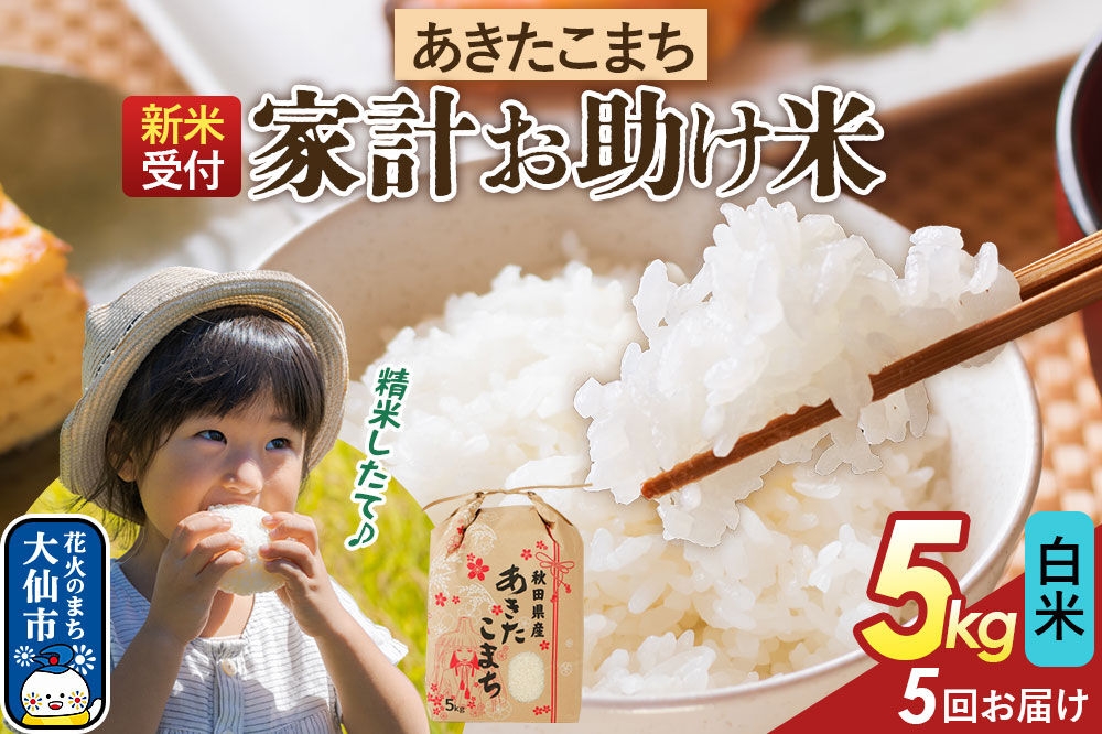 
                  《令和8年産新米予約》 《定期便5ヶ月》【白米】家計お助け米 あきたこまち 5kg 秋田県産  こまちライン 秋田県 大仙市産 [秋田 お米 米どころ あきたこまち こまちライン]
                