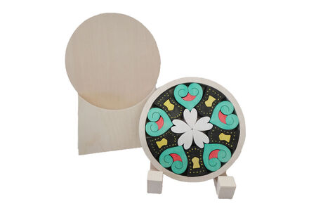 組み木パズル・盾蕨紋「たてわらびもん」(王塚古墳のある町桂川町)