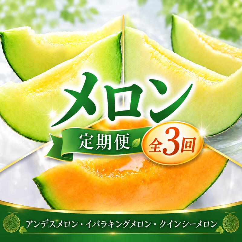 【ふるさと納税】 【2027年先行予約】 メロン 定期便 3か月 アンデスメロン イバラキングメロン クインシーメロン 青肉 赤肉 食べ比べ めろん 果物 くだもの フルーツ 茨城 鉾田 山一ファーム
