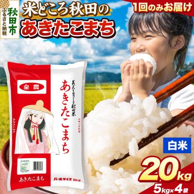 ふるさと納税 秋田市 あきたこまち【白米】秋田県産 20kg(5kg×4袋)|15_zna-012001h