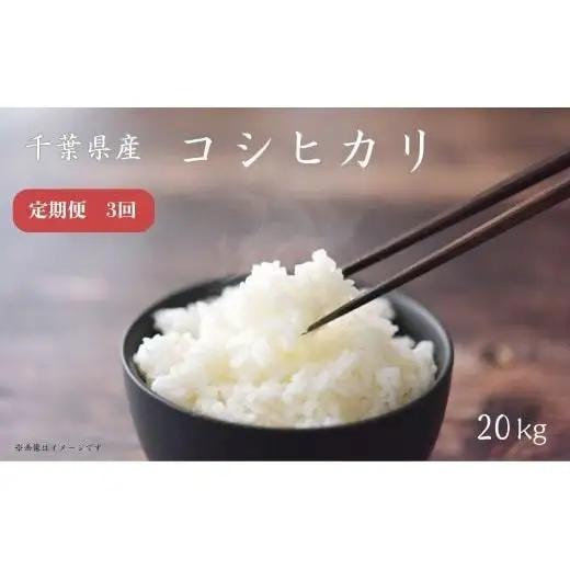 【 定期便 3回 】《 令和7年産 》千葉県産 コシヒカリ 20kg ／ 米 こめ コメ お米 おこめ コシヒカリ こしひかり 令和7年 白米 精米 ごはん 20kg 定期便 送料無料