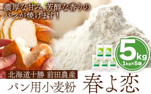 北海道十勝 前田農産パン用小麦粉「春よ恋」5kg(1kg×5袋) 有限会社 十勝太陽ファーム 送料無料《60日以内に出荷予定(土日祝除く)》 北海道 本別町 パン 小麦粉 小麦
