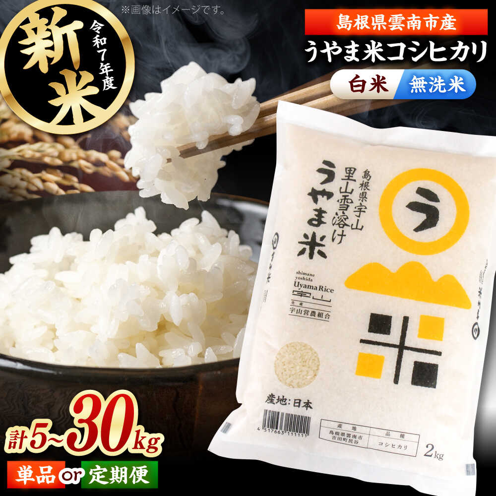 【ふるさと納税】 米 無洗米 白米 選べる！ 米 お米 ご飯 ごはん ライス 定期便 単品 新米 コシヒカリ 5kg 8kg 10kg うやま米 お米 こめ コメ 島根県産 ブランド米 5キロ 8キロ 10キロ 送料無料 人気 おすすめ ギフト プレゼント 島根県雲南市/藤本米穀店[AIDB018]