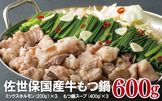 
                  【もつ鍋】 国産牛 もつ鍋セット 計600g (200g×3) スープ付 モツ鍋 ホルモン鍋 ミックスホルモン 小腸 丸腸 大腸 小分け 冷凍 佐世保市場直送 水流商店
                