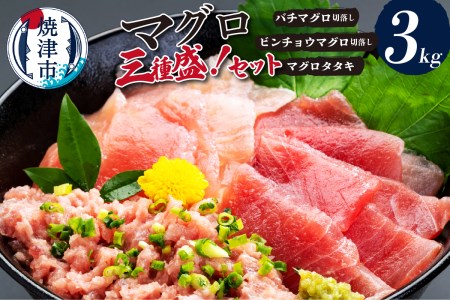 マグロ三種盛！バチ・ビンチョウ・タタキセットB (a40-116)