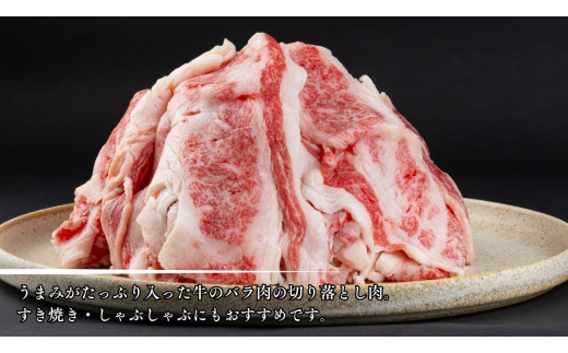 【信州プレミアム牛】牛バラ切り落とし 800g（小田切牧場）｜長野県 東御市 黒毛和牛 霜降り 冷凍