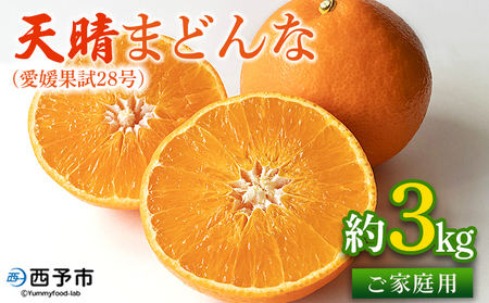 【先行予約】紅まどんなと同品種！＜天晴まどんな（愛媛果試28号）ご家庭用 約3kg＞ マドンナ 訳あり 果物 くだもの フルーツ みかん ミカン 柑橘 株式会社笑丸 あっぱれのうえん 特産品 愛媛県 西予市【常温】『2026年12月上旬～12月中旬迄に順次出荷予定』AAN0039