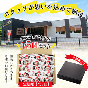 【定期便・全3回】鹿児島県産 さつま豚角煮まんじゅう(15個入り×3回) さつま豚 肉 豚肉 国産 九州産 角煮 饅頭 肉まん 中華まん パン おやつ おつまみ 惣菜 おかず ランキング 人気 3回 