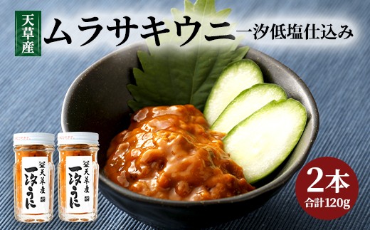 天草産ムラサキウニだらけ　豪華2本セット　(一汐低塩仕込み/60g)