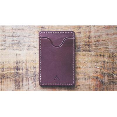 ふるさと納税 栃木市 【minca】栃木レザーのタテ型パスケース 定期入れ パスホルダー01/チョコ　694