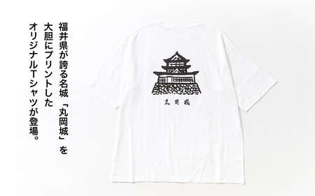 丸や オリジナルTシャツ (丸岡城) ホワイト【Lサイズ】 【ティーシャツ コットン 綿100％ 男女兼用 雑貨 普段使い 半袖】 [A-80133_03]