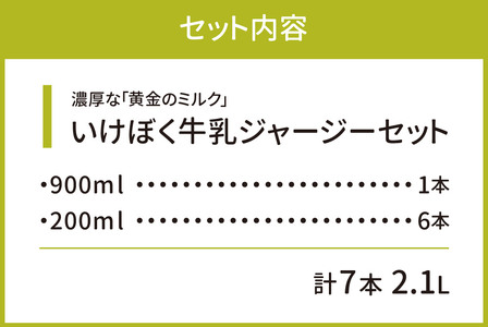 牛乳 いけぼく牛乳ジャージーセット　O-G02　有限会社池田牧場 東近江