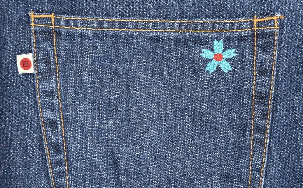 【限定モデル】児島産 オリジナルセルビッチデニム使用 BLUESAKURA ストレートジーンズ/BLUE