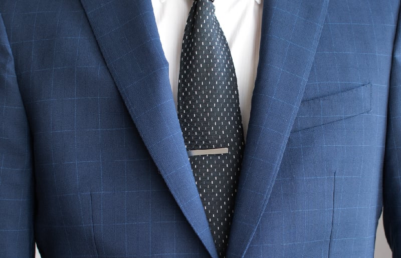 クリップ式ネクタイピン ブラックシルバー G2827