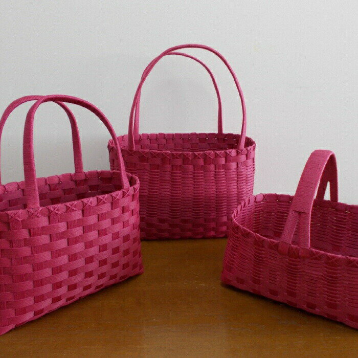 【ふるさと納税】【新春感謝祭】14-64 ショッピングバック 3点セット(ラズベリー)