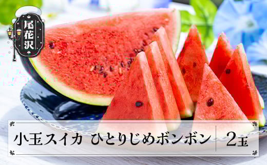 尾花沢 小玉スイカ ひとりじめBonBon 2玉 秀品  7月中旬～8月上旬頃発送 2025年産 令和7年産 佐竹物産 sb-sukbx2