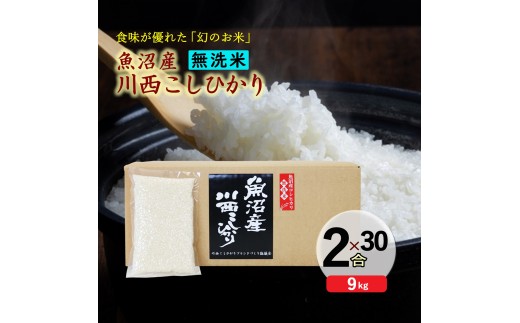 【無洗米】魚沼産川西こしひかり2合×30袋 [№5340-1102]
