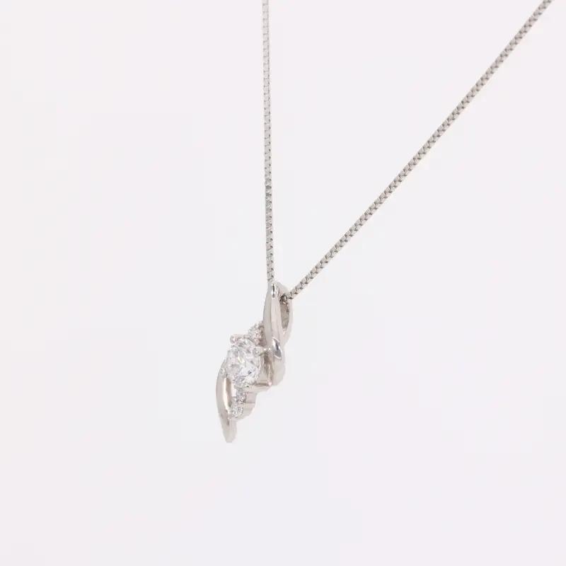 プラチナ900 ネックレス ダイヤモンド 中石 0.2ct up 脇石0.02ct EJ-110