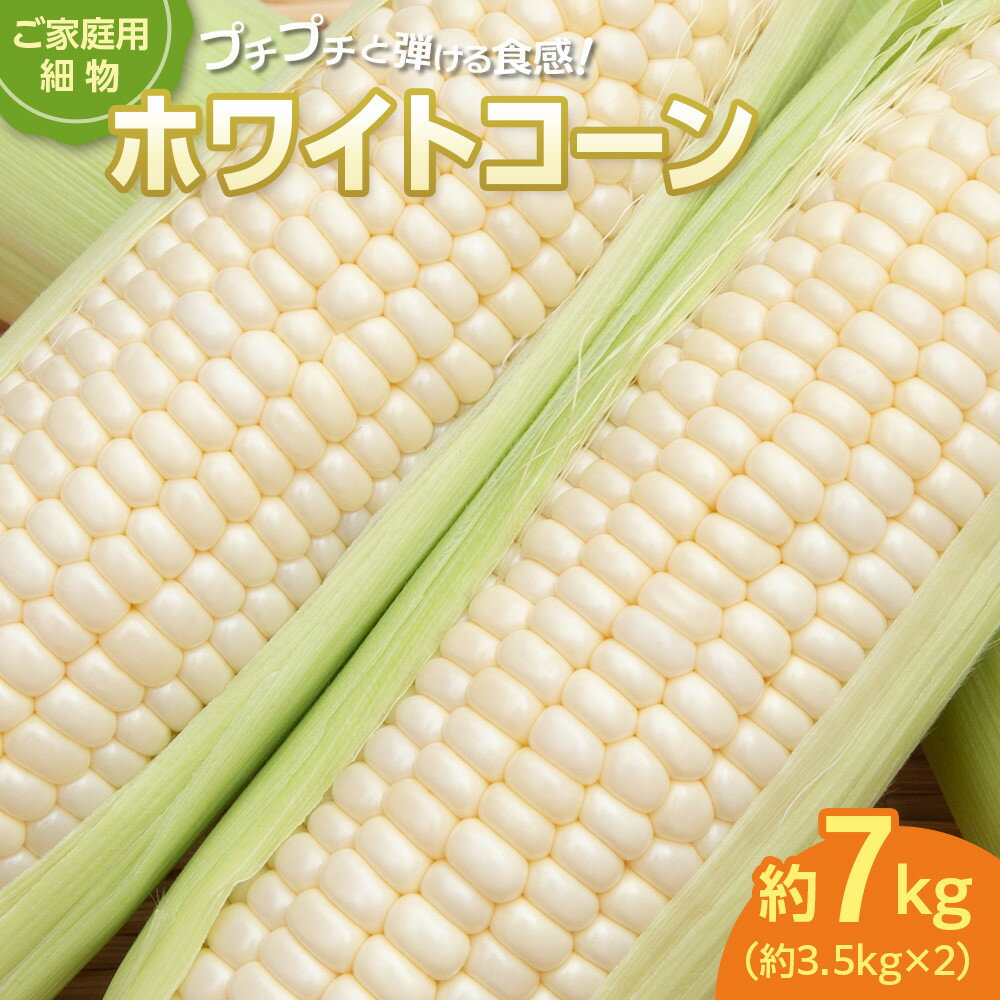 【ふるさと納税】ご家庭用細物ホワイトコーン　約3.5kg×2