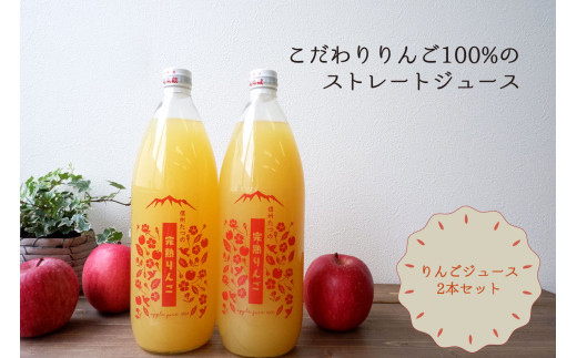 
9-257【除草剤不使用】こだわりりんごの100%ジュース2本　限定品！
