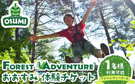 【アドベンチャーコース】フォレストアドベンチャー・おおすみ 体験 チケット (1名分)【フォレストアドベンチャー・おおすみ】 A962
