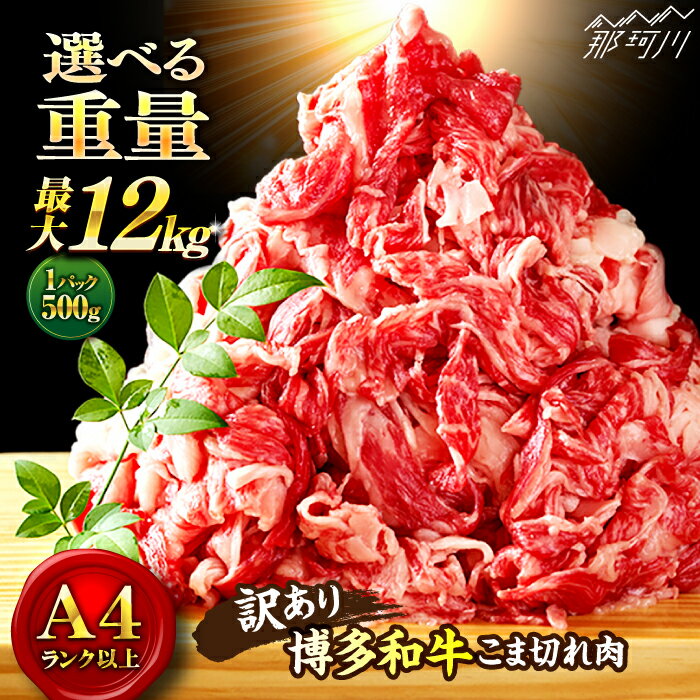 【ふるさと納税】【選べる定期便！】博多和牛 牛肉 切り落とし 大容量 1kg or 500g＜株式会社MEAT PLUS＞那珂川市 | 父の日 母の日 [GBW001] 10000 10000円 1万円 以上
