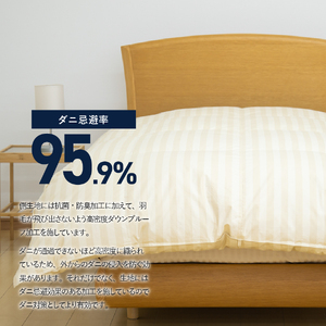 【ダニ忌避率95.9%】本掛け二層式キルトの羽毛布団　ライトベージュ（ダブル）羽毛布団 寝具 本掛け かけふとん ダブル ふとん