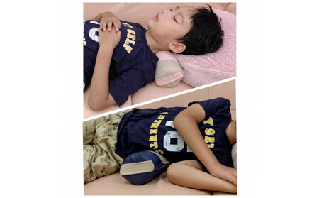 【特許・意匠取得／日本製】寝返りが整体になる《願えりまくらS》ピンクベージュ