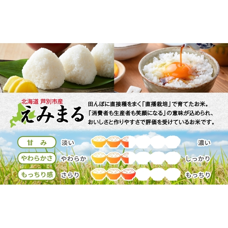 米 令和7年産 ゆめぴりか えみまる 10kg (各5kg) 北海道米 新米 白米 精米 お米 おこめ こめ ご飯 ごはん 単一原料米 ブランド米 農家直送  北海道 芦別市_イメージ3