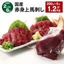 【ふるさと納税】【定期便】【2ヶ月毎6回】国産 赤身上馬刺し 200g×1パック 計1.2kg（200g×6回） 馬肉 馬刺し 赤身 ウマ お肉 モモ肉 馬刺 専用のたれ付き おろし生姜 お酒のお供 おつまみ 真空パック 冷蔵 九州 熊本県 合志市 送料無料