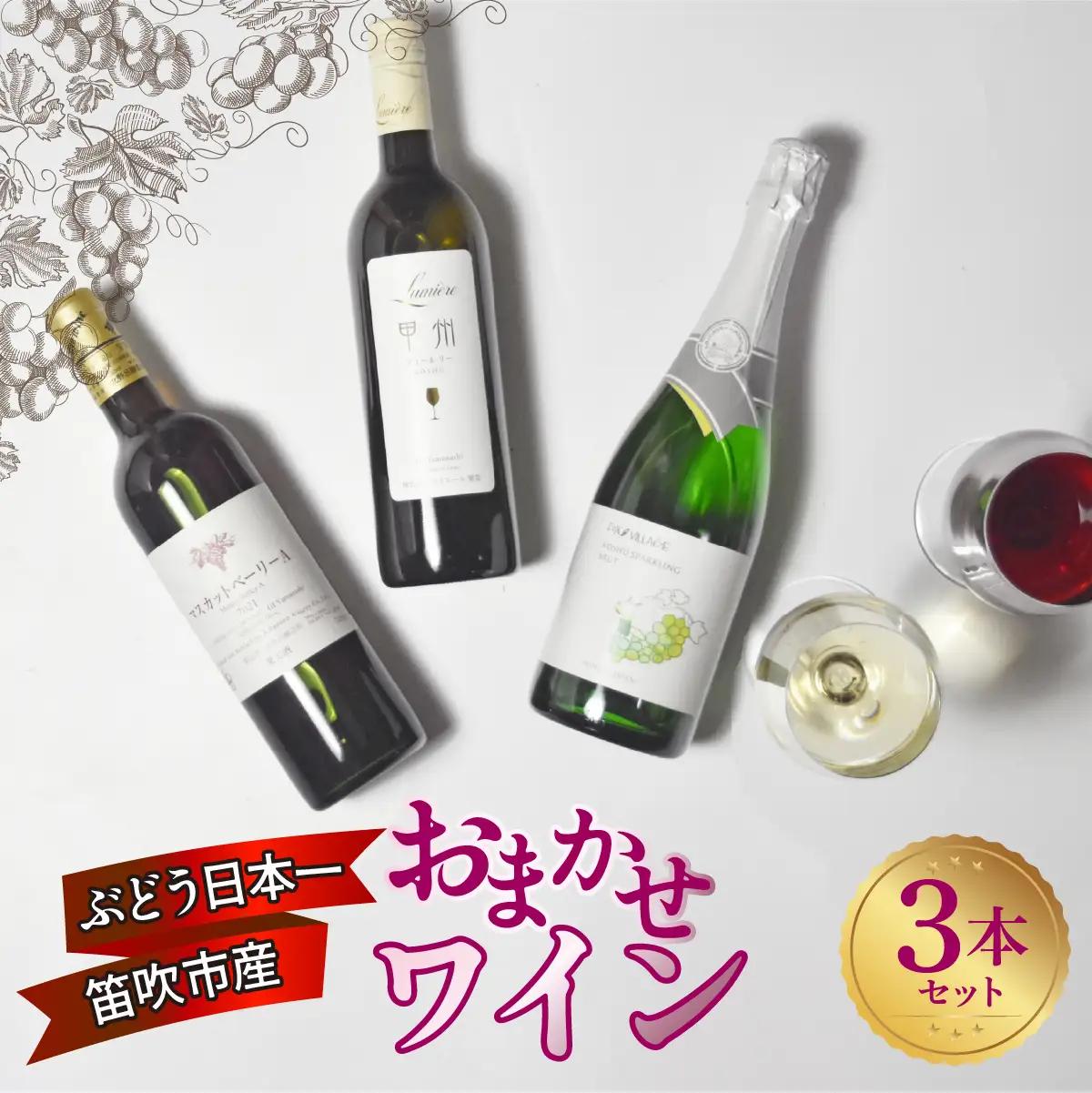 笛吹市産ワインおまかせワイン3本セット 157-047