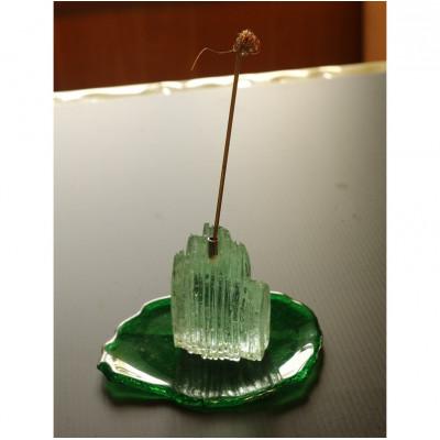 ふるさと納税 京丹後市 ガラス製 お香立て 『PEACE・願い』 透明 (お香立て・真鍮棒・受け台セット)ギフトにもおすすめ |  | 03