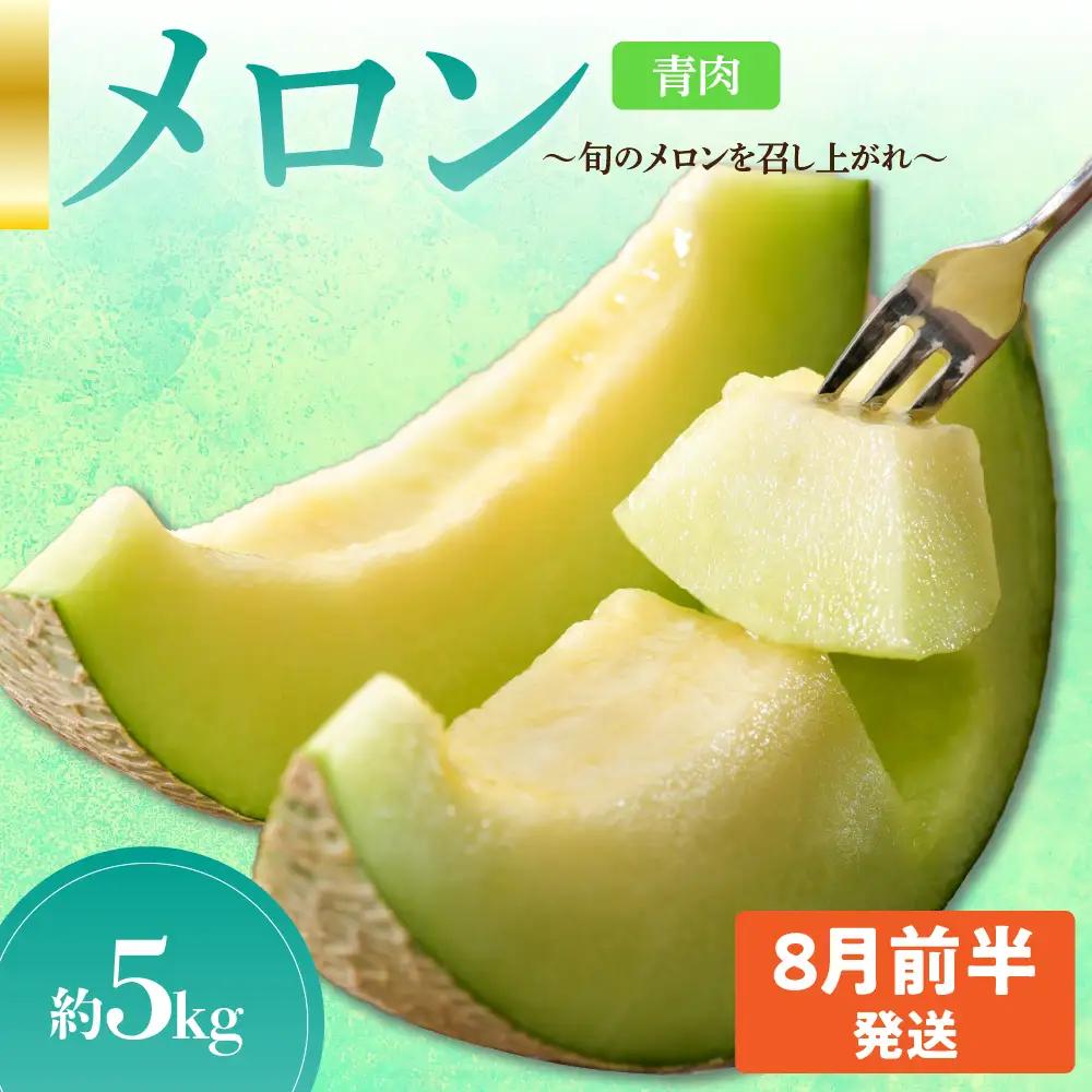 メロン　先行予約【2026年8月前半発送】【秀～優品】約5kg程度(青肉メロン)　青森