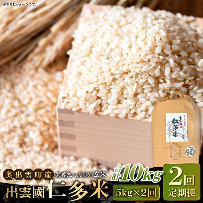 【ふるさと納税】先行予約 出雲國 仁多米 玄米 定期便 5kg×2回 合計10kg コシヒカリ こしひかり 人気 おすすめ ブランド米 お米 米