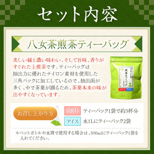 【6回定期便】福岡銘茶八女茶　急須要らずのお手軽セット【001-0366】